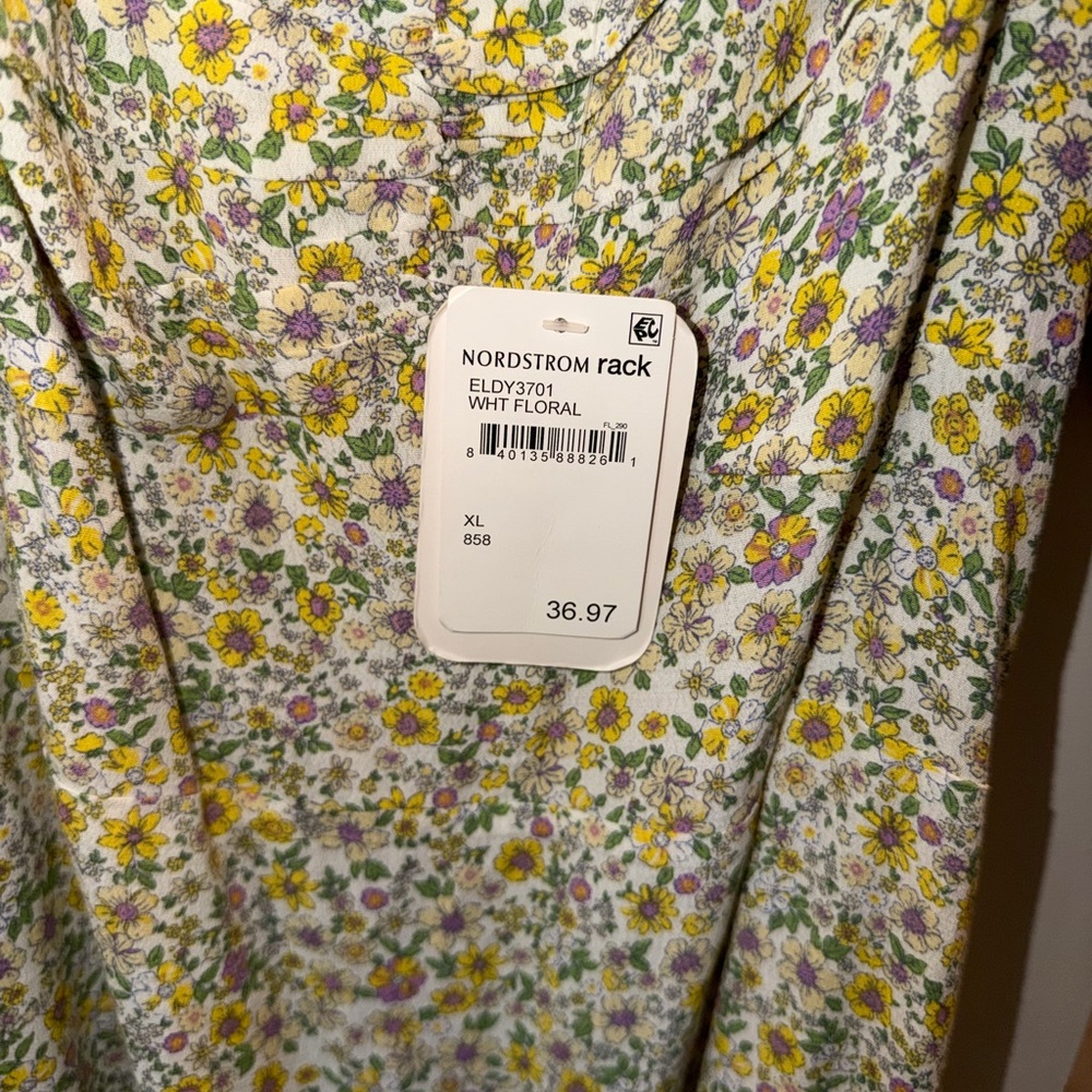 Elodie Floral Midi Dress - Yellow, Green & Cream - Picture 7 of 8